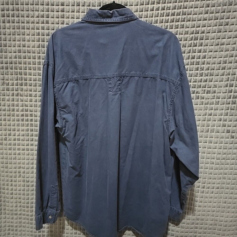 Cotton Canvas Work Shirt Mens XL Saugatuck Heavy Button Collared Long Sleeve VTG - Picture 10 of 11